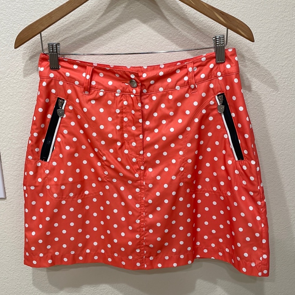 Daily Sports Golf-Tennis & More Orange Dot Skirt. Gorgeous! Like New-Size 4